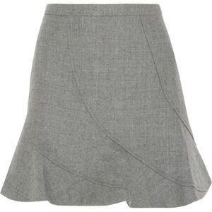 J.Crew Flared Wool Mini Skirt Light Gray, 0